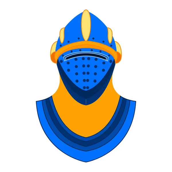 Isolated Blue Helmet Heraldry Medieval Symbols Vector Illustration — 图库矢量图片