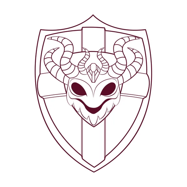 Isolated Draw Emblem Heraldry Medieval Symbols Vector Illustration — Vector de stock