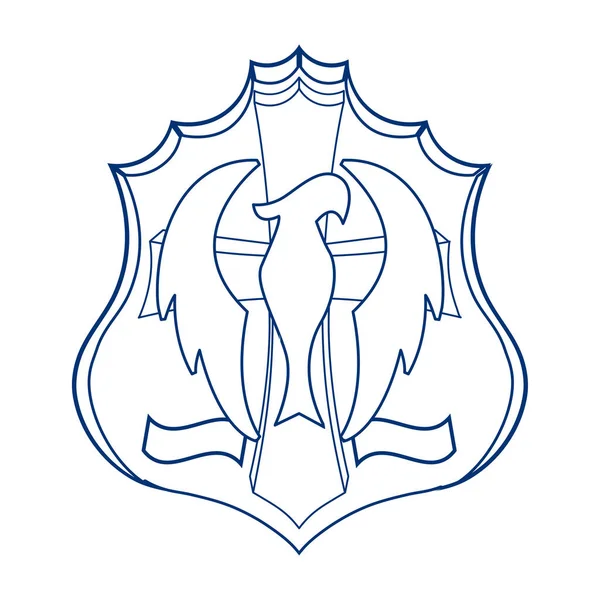 Isolated Draw Emblem Heraldry Medieval Symbols Vector Illustration — Image vectorielle