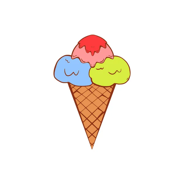 Isolated Ice Cream Summer Holidays Vector Illustration — 스톡 벡터