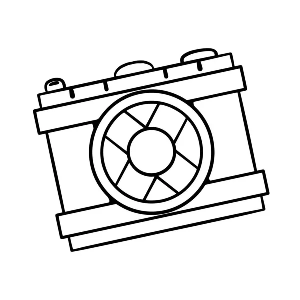 Isolated Camera Draw Summer Holidays Vector Illustration — Stock Vector