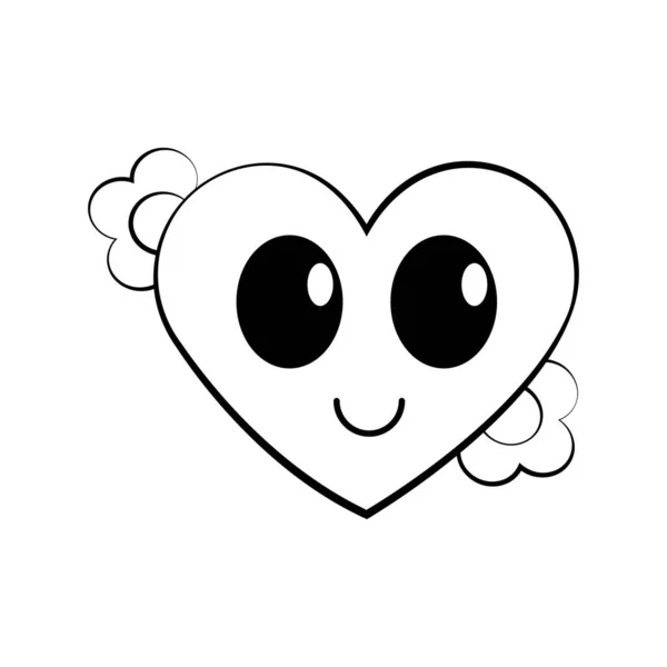 Isolated Heart Cute Small Kawaii Tatoo Vector Illustration — Image vectorielle