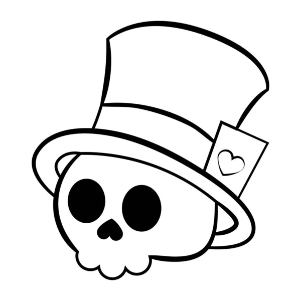 Isolated Skull Cute Small Kawaii Tatoo Vector Illustration —  Vetores de Stock