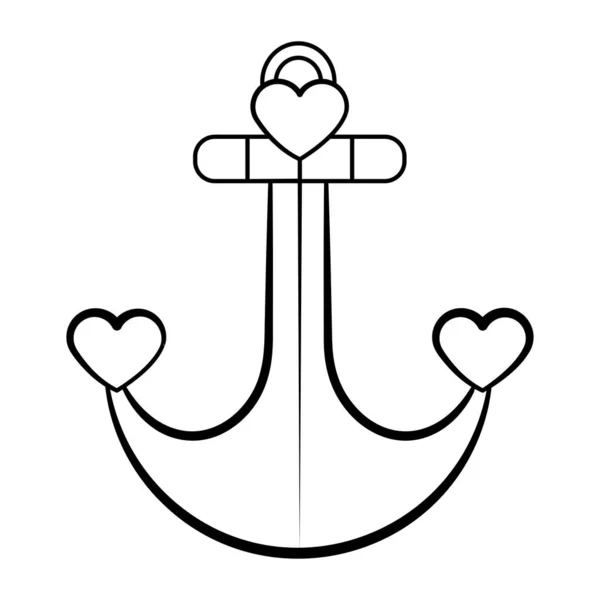 Isolated Anchor Cute Small Kawaii Tatoo Vector Illustration — Wektor stockowy