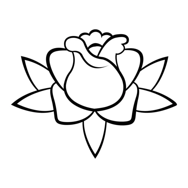 Isolated Rose Cute Small Kawaii Tatoo Vector Illustration — Stock Vector
