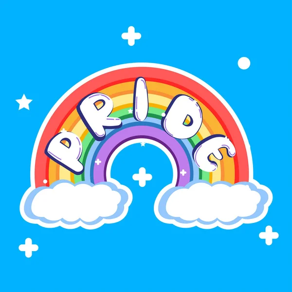 Backaground Blue Rainbow Pride Lgbtq Vector Illustration — ストックベクタ