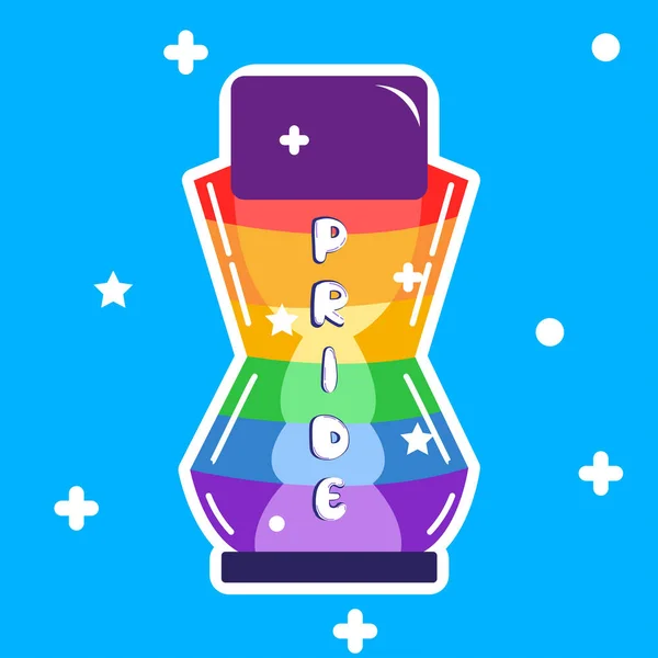 Backaground Blue Bottle Rainbow Pride Lgbtq Vector Illustration — Vetor de Stock
