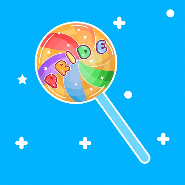 Backaground Blue Candy Rainbow Pride Lgbtq Vector Illustration — Stockvector