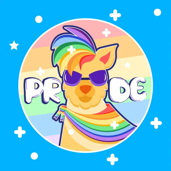 Backaground Blue Dog Rainbow Pride Lgbtq Vector Illustration — Vettoriale Stock