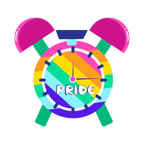 Isolated Clock Rainbow Pride Lgbtq Vector Illustration — ストックベクタ