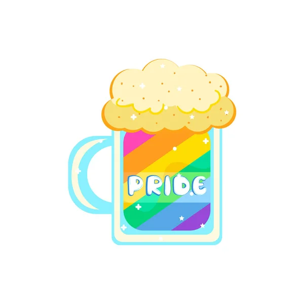 Isolated Beer Rainbow Pride Lgbtq Vector Illustration — ストックベクタ