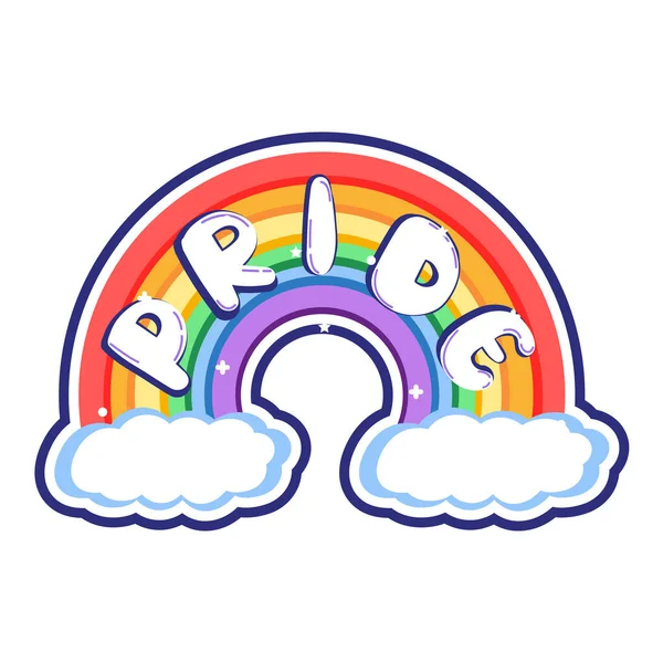 Isolated Big Rainbow Sticker Pride Lgbtq Vector Illustration — Stock vektor