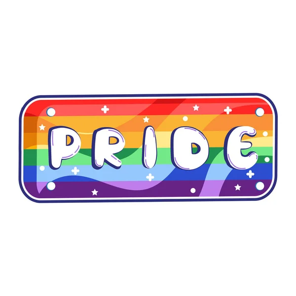 Isolated Pride Rainbow Sticker Pride Lgbtq Vector Illustration — Stockvektor