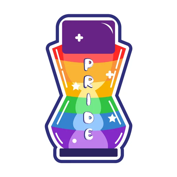 Isolated Bottle Rainbow Sticker Pride Lgbtq Vector Illustration — Stockvector