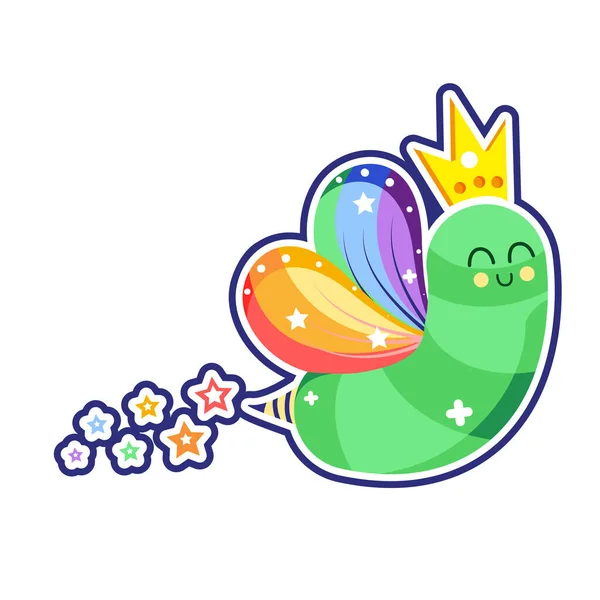 Isolated Caterpillar Rainbow Sticker Pride Lgbtq Vector Illustration — Vetor de Stock