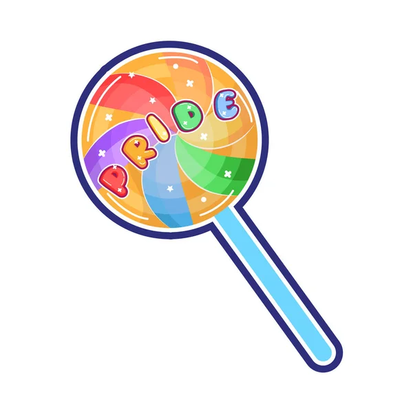 Isolated Candy Rainbow Sticker Pride Lgbtq Vector Illustration — Stockvector