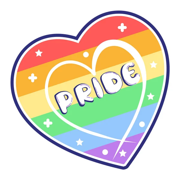 Isolated Heart Rainbow Sticker Pride Lgbtq Vector Illustration — Stockvector