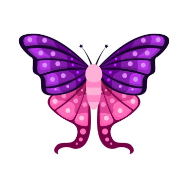 İzole edilmiş mor kelebek böcekleri renk vektör çizimi