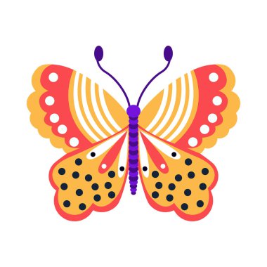 İzole edilmiş sarı kelebek böcekleri renk vektör çizimi