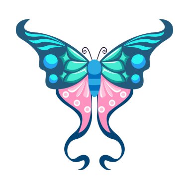 İzole edilmiş mavi kelebek böcekleri renk vektör çizimi