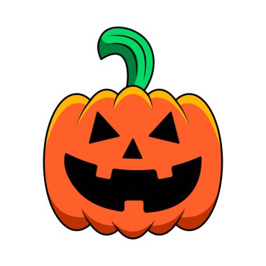 İzole edilmiş balkabağı beyaz arkaplan hallowen vektör çizimi