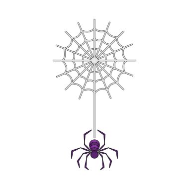 İzole örümcek beyaz arkaplan hallowen vektör çizimi