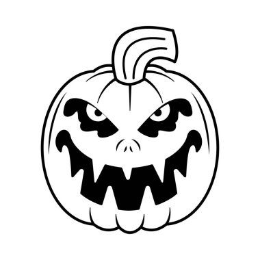 İzole edilmiş balkabağı korkunç beyaz hallowen vektör çizimi