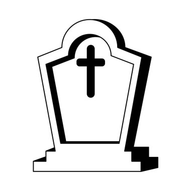 İzole edilmiş mezar beyaz hallowen vektör çizimi