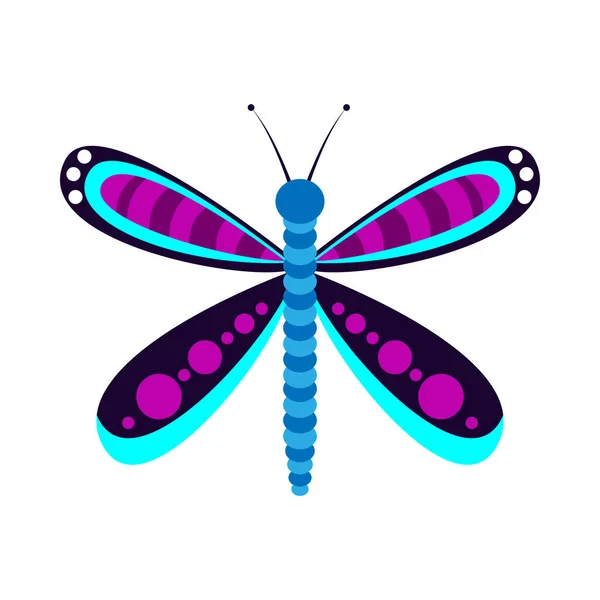 Isolierte Lila Libellen Insekten Farbvektor Illustration — Stockvektor