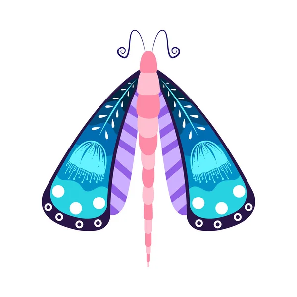 Isolierte Blaue Libelle Insekten Farb Vektor Illustration — Stockvektor