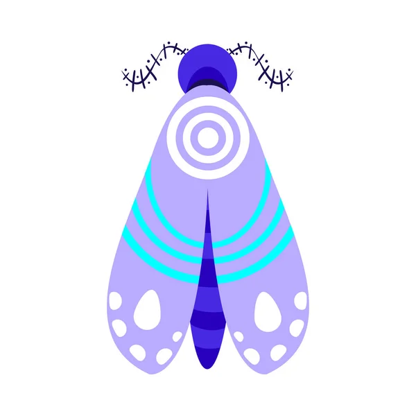 孤立的紫色飞蛾昆虫彩色矢量图解 — 图库矢量图片