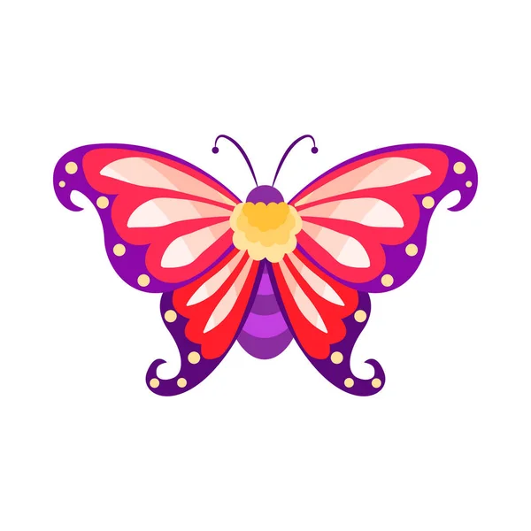 Isolated Red Butterfly Insects Color Vector Illustration — Stock Vector