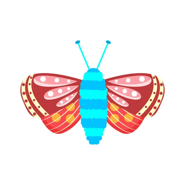 Isolierte Blaue Schmetterling Insekten Farbvektor Illustration — Stockvektor
