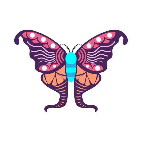 Isolated Purple Butterfly Insects Color Vector Illustration — Stock Vector