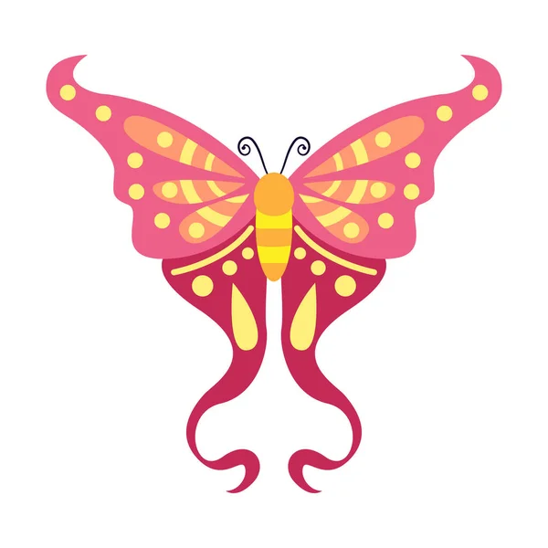 Ilustración Aislada Insectos Mariposa Roja Vector Color — Vector de stock