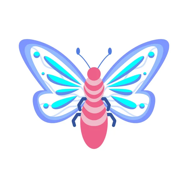 Ilustración Aislada Vectores Color Insectos Mariposa Azul — Archivo Imágenes Vectoriales