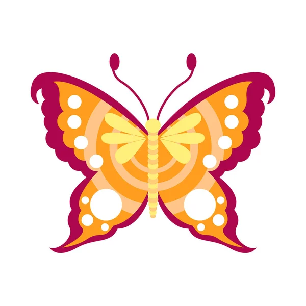 Isolierte Gelbe Schmetterling Insekten Farbvektor Illustration — Stockvektor