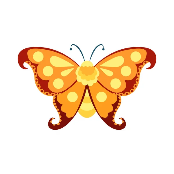 Isolierte Gelbe Schmetterling Insekten Farbvektor Illustration — Stockvektor