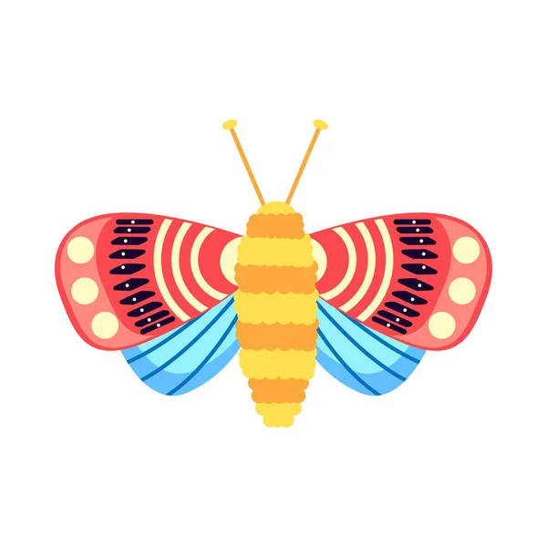 Μεμονωμένα Κόκκινα Έντομα Πεταλούδα Χρώμα Διανυσματική Απεικόνιση — Διανυσματικό Αρχείο