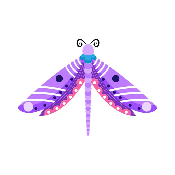 孤立した紫色のトンボ虫カラーベクトルイラスト — ストックベクタ