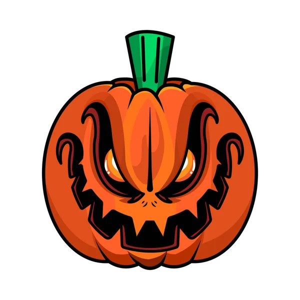 Calabaza Aislada Miedo Dibujar Fondo Blanco Hallowen Vector Ilustración — Archivo Imágenes Vectoriales