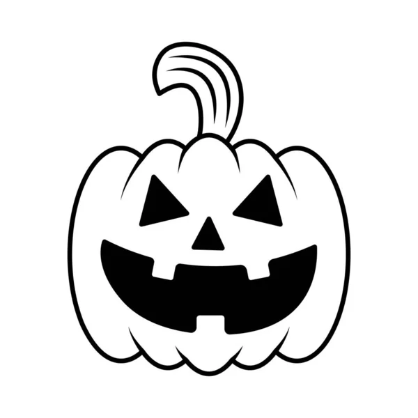 Isolato Zucca Disegnare Bianco Hallowen Vettoriale Illustrazione — Vettoriale Stock