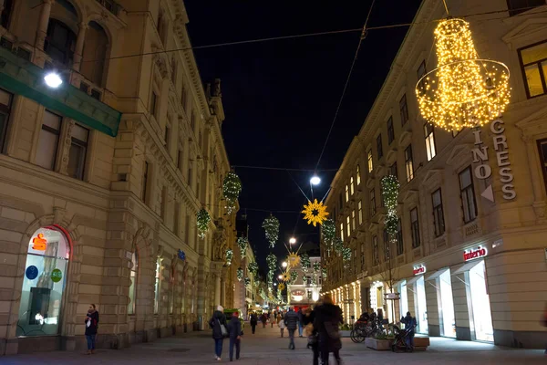 Graz Áustria Novembro 2021 Belas Decorações Natal Centro Cidade Graz — Fotografia de Stock