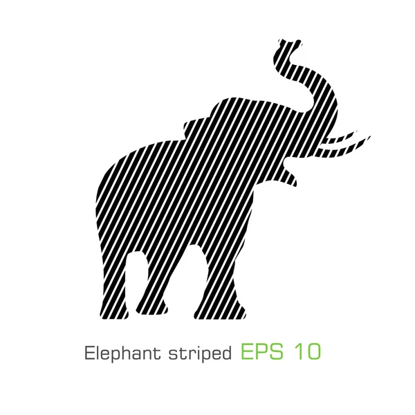 El elefante rayado - Vector — Vector de stock