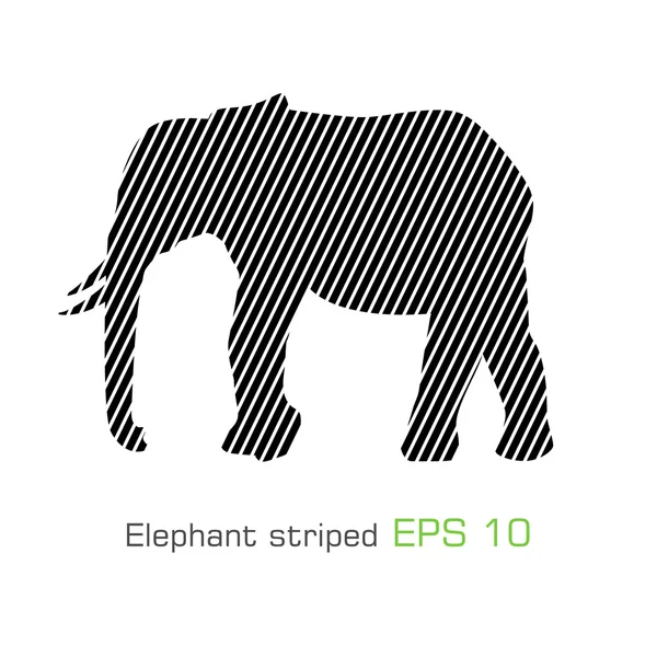 De gestreepte olifant - illustratie — Stockvector