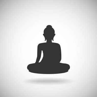 Buddha image silhouette clipart