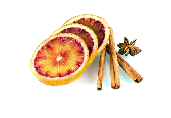 Blood orange with spices — Stock Photo, Image