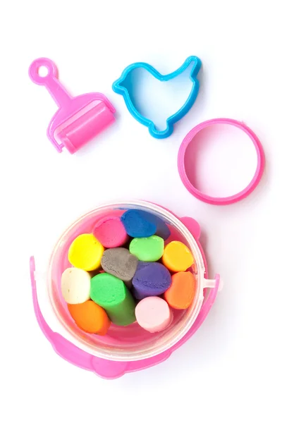 Набор разноцветного пластилина для ребенка — стоковое фото