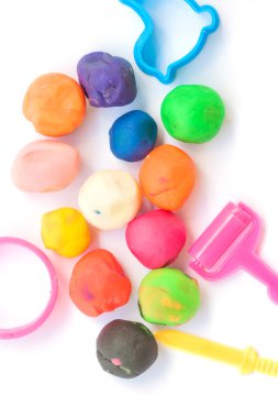 Set of colorful plasticine for kid clipart