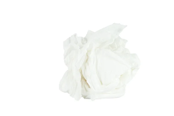 Crumpled tissue paper isolated white background. — Stock Photo, Image